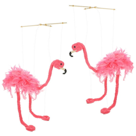 2pcs Marionette Puppet Plush Flamingo Marionette Puppet Show Interactive Plush Puppet