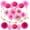 Pink, variant on Party Decoration , 20 Pcs Pom Poms Flowers , Hanging Paper Fans,Triangle Bunting Flags and Garlands String Polka Dot for Girl Birthday Parties, Bridal Showers, Baby Showers, Wedding (Pink)