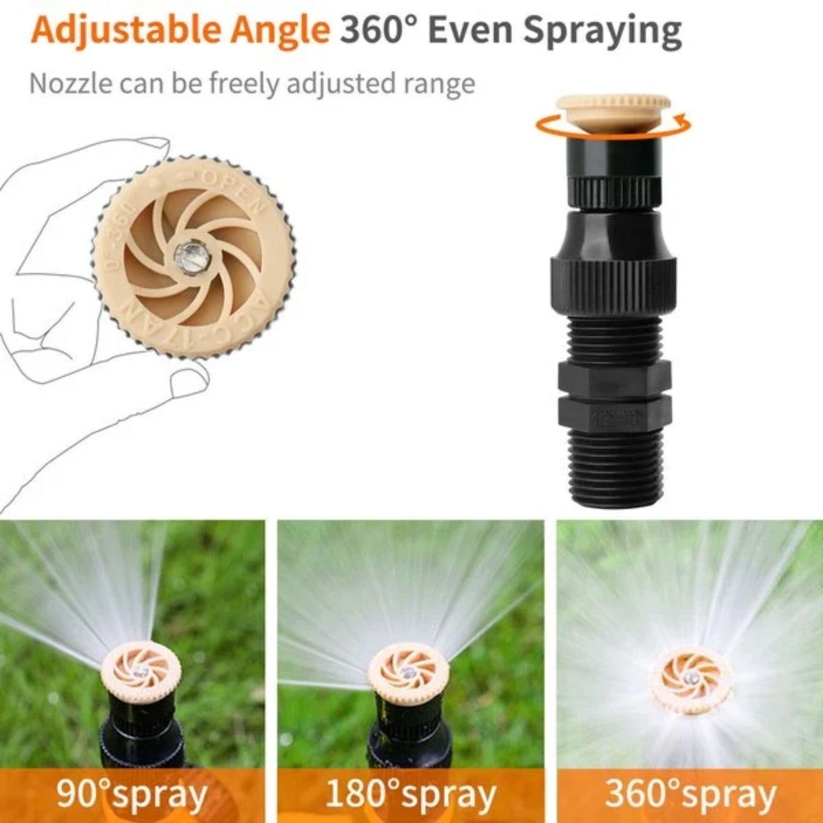 Deeceymbur 4PCS Above Ground Sprinkler System for Garden, 360° Auto Rotating Garden Sprinkler System - Smart Irrigation for Lawn, Patio, Full-Circle Watering Coverage