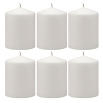 Stonebriar Collection Unscented White Pillar Candle, 6-Pack, 3" x 4", 35-Hour Burn Time