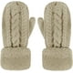 thumbnail image 5 of Guantes de invierno para mujeres y niñas, mitones cálidos de punto con forro de felpa, regalo para clima frío, color beige JAMW Sencillez, 5 of 5