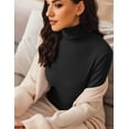 thumbnail image 6 of Ekouaer Women's Turtleneck Long Sleeve Shirts Slim Fit Thermal Underwear Tops Lightweight Tees, 6 of 7