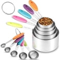 thumbnail image 1 of 10 Piezas Cucharas Medidoras Tazas Medidoras Acero Inoxidable 5 Tazas Medidoras   5 Cucharas Medidoras Juegos de Cucharas Medidoras Silicona Antideslizante Utensilios de Cocina,colorido 1, 1 of 8