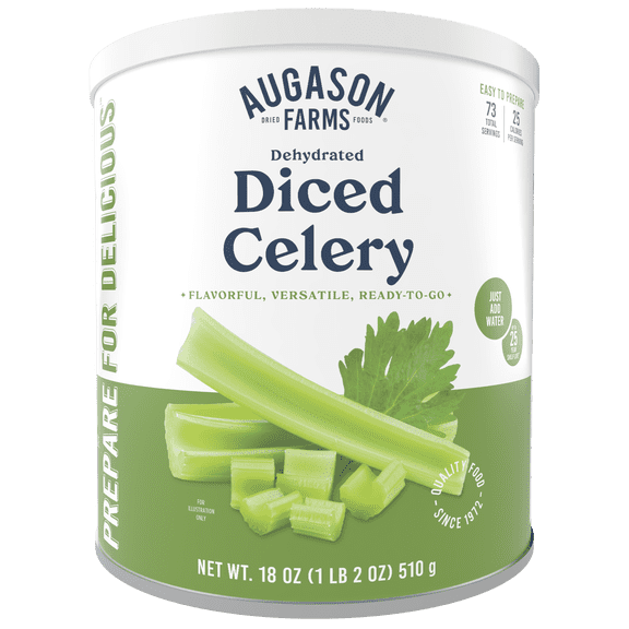 Dehydrated Diced Celery Emergency Food Supply, 73 Servings, 25 Year Shelf Life, Great for Cooking and Snacks - Dehydrated Meals, Survival Food Camping Essentials Can