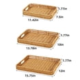 thumbnail image 3 of Serving Tray with Handles Rattan Serving Tray Rectangular Woven Tray Decorative Tray Organizing Tabletop Bathroom Kitchen Counter 3PCS, 3 of 8