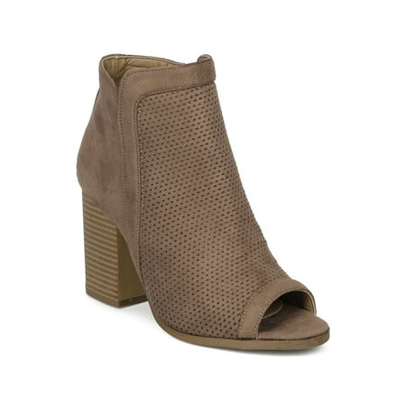 Women Textured Peep Toe Block Heel Ankle Bootie - Casual Dressy Versatile Music Festival - He86 by Refresh Collection Women Textured Peep Toe Block Heel Ankle Bootie - Casual Dressy Versatile Music Festival - He86 by Refresh Collection