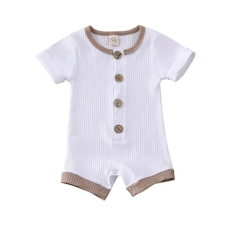 

ZIYIXIN Newborn Baby Boy Girl Short Sleeve Knitted Romper Jumpsuit One-Pieces Summer Clothes White 0-6 Months