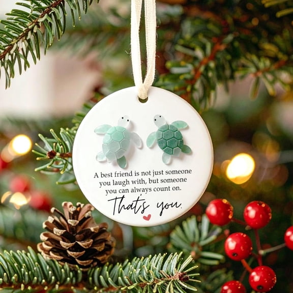 2D Turtle Best Friend Pendant Necklace for Women, Friendship Jewelry Gift for Her, Matching BFF Necklaces for Couples, Sister, Friendship Day, Anniversary