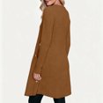 thumbnail image 4 of Women's Knit Dress Long Sleeve Casual Crew Neck Tunic Dresses with Pockets Button Side Fall Winter Trendy Outfits Yellow S(S), 4 of 9