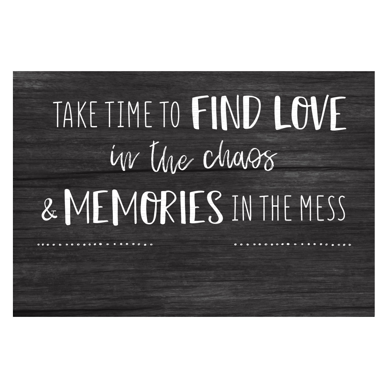 Personalized Planet 27x18 Take Time To Find Love in the Chaos and Memories Doormat with Custom Personalization Printed on Gray Rectangular 1/4” Thick Non Slip Mat for Kitchen Hallway Deck or Porch
