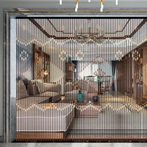 Natural Wooden Bead Door Curtain with 31 Strings, Handcrafted Durable Fly Screen Divider for Bedroom, Bathroom, Kitchen, Balcony, 90x208cm Coffee Color