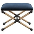 thumbnail image 3 of Uttermost Firth Petit Banc en Tissu et Métal Fer Bleu Marine Texturé, 3 of 7