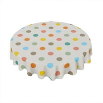Eveokoki Fall Round Tablecloth,Harvest Tablecloth 60 inch,Colorful Polka Dots Indoor or Outdoor Holiday Table Harvest Fall Decorations for Home,Dinner