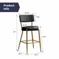 thumbnail image 2 of ZAFLY 24" Counter Height Bar Stools, Teddy Fleece Velvet Dinning Chair with Metal Legs for Kitchen Island - Black, Set of 6, 2 of 7