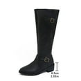 thumbnail image 6 of Miluxas Women's Extra Wide Calf Knee High Boots, Wide Width Round-Toe Blocked Heel Winter Tall Boot Black 8.5(41), 6 of 7