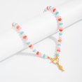 thumbnail image 4 of NICKSUN Dopamine Color Disc Beaded Choker with Gold Fish Pendant, Ocean Style OT Toggle Clasp Necklace, 4 of 10