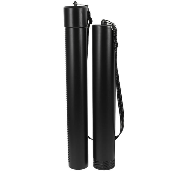 WRITWAA Black Telescoping Poster Tube with Construction and Adjustable Shoulder Strap for Art, Drawing, and Document Storage