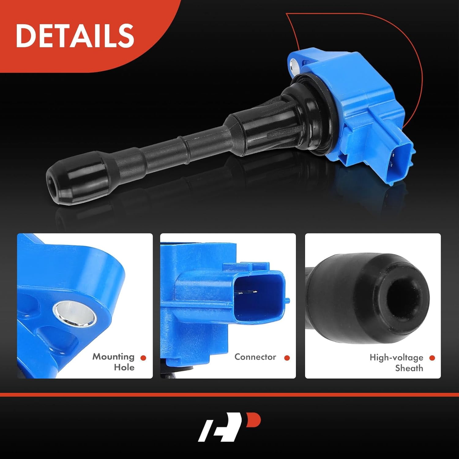 A-Premium (Blue) Engine Ignition Coil Pack Compatible with Nissan Altima 2007-2018, Murano, Pathfinder, Maxima, Quest & Infiniti QX60, Q50, G25, G35, M35, M35h, Q70, JX35, FX35, EX35, 6-PC Set