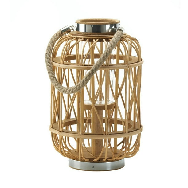 Candle Lanterns Decorative, Decorative Woven Rattan Rustic Wooden