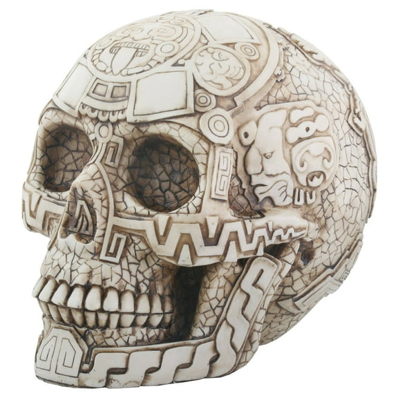 Aztec Skull Head Figurine Display Decoration