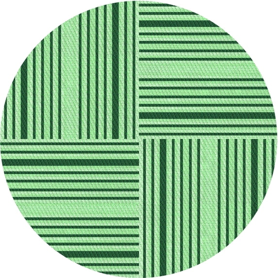 Ahgly Company Indoor Round Patterned ForestGreen Area Rugs, 5' Round
