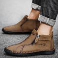 thumbnail image 3 of KELINFONG Mens Ankle Chukka Boots Slip on Loafers Mid top Flats Walking Driving Shoes Trendy Casual Shoes, 3 of 4