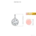 thumbnail image 3 of ANGARA Natural Diamond Dangle Pendant with Halo in 925 Sterling Silver for Women (Size-5mm| Color-G| Clarity-VS2) | April Birthstone, Anniversary, Jewelry Gift for Women | Natural Diamond Necklace, 3 of 8