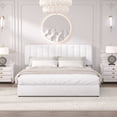 thumbnail image 5 of VECELO Upholstered Platform Bed Frame with 4 Storage Drawers, King Size Bed Frame with Adjustable Headboard, No Box Spring Needed, White, 5 of 7
