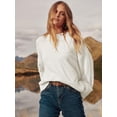 thumbnail image 5 of SMZ Women's Oversized Crewneck Long Sleeve Fuzzy Knit Casual Chunky Fall/Winter Pullover Sweaters, 5 of 8