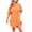 Orange, variant on Summer Savings Clearance 2024! TAGOLD Womens Dress,Women's Color Shirt Skirt Ruffle Sleeve Irregular Shirt Dress Short Sleeve V-Neck Knee Length Dress