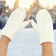 thumbnail image 2 of Skpblutn Glove Er Thicken Finger Thermal Skiing Mitten Knitted Warm Gloves White One Size, 2 of 4
