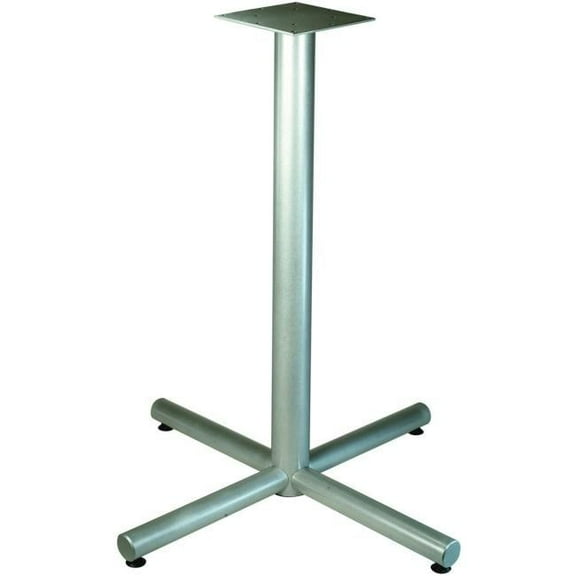 Bistro-Height X-Leg Table Base, Metallic Silver - 32 x 40.75 in.