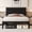 Black, variant on Lifezone Bed Frame with Upholstered Headboard, Queen, Metal Support, No Box Spring Needed, Modern Black