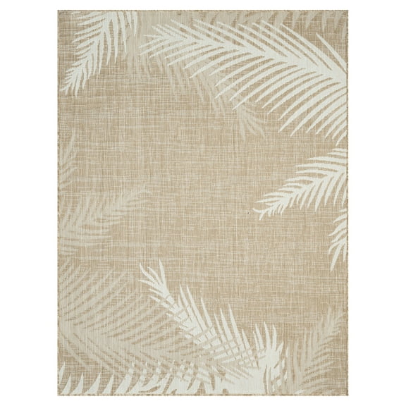 Ox Bay Carmindy Tropical Palms Indoor/Outdoor Area Rug, Beige/Ivory, 6'6" x 9'