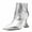 Silver, variant on FSJ Women Simple Pointed Closed Toe Ankle Boots Flared High Heel Side Zippeer Short Boots Dressy Party Shoes Size 6 Red
