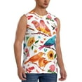 thumbnail image 2 of Bingfone Flowers Birds And Butterflies Pattern Men's Tank Tops Workout Sleeveless Tee Shirts Running Beach Tanks for Men-Large, 2 of 8