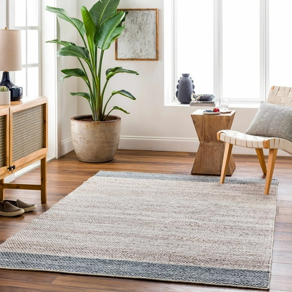 Hauteloom Edwin Recycled Material Living Room, Bedroom Area Rug - Contemporary - Lambswool, Dark Gray, Gray - 2' x 3'
