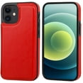 thumbnail image 3 of REQO Compatible with iPhone 12 Mini Wallet Case with Card Holder, PU Leather Kickstand Card Slots Case, Double Magnetic Clasp and Durable Shockproof Cover 5.4 Inch(Red), 3 of 7