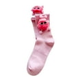 thumbnail image 3 of iOPQO Cute Socks for Women, Ankle Crew Socks Women, Moisture Wicking Socks Women, Mid Socks, Workout Socks, Pink One Size, 3 of 5
