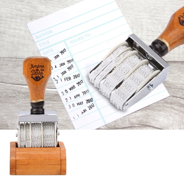 Japón y Corea del Sur Popular Creativo Retro de Madera Fecha Roller DIY Arte Decoración con Base ANGGREK Otros