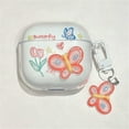 thumbnail image 2 of Compatible with AirPods 4th Generation(2024 Release),Cute Cartoon Clear Candy Color Design Headphone Case for Airpods 4 with Keychain for Ladies Girls (Butterfly), 2 of 9