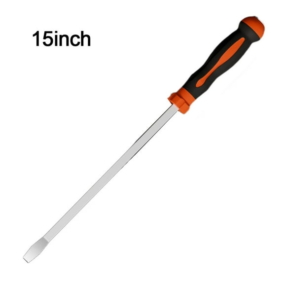 Extra Large Extended Flat Screwdriver With Knockable Rod And Comfortable Grip