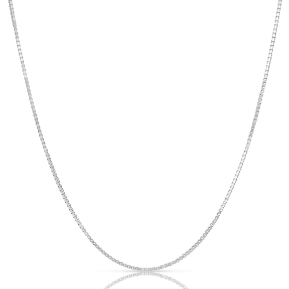 Sterling Silver Box Chain Necklace 1MM-3MM, Solid 925 Italy, 16-24 inch, OSBAW