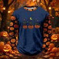 thumbnail image 2 of XUANTAOO Toddler Halloween T Shirt Cute Print Navy Long Sleeve Ghost Pumpkin Bat Tee Halloween Shirt 6-7 Years, 2 of 5