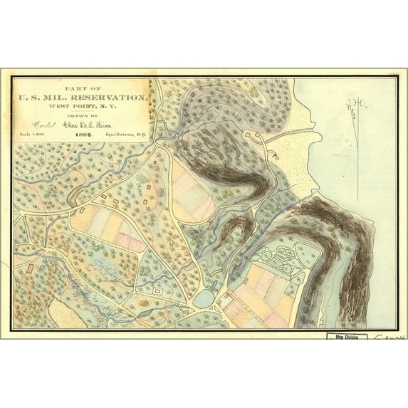 24"x36" Gallery Poster, map of Part of West Point, New york 1889