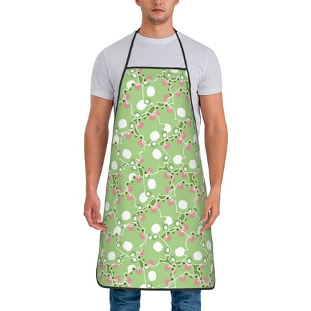 

Zeuib Cute Frog2 Print Unisex Waterproof Aprons Cooking Aprons for Kitchen Gardening and Salon Water & Oil Resistant