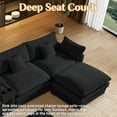 thumbnail image 4 of Wiilayok 163.2" U Shaped Sectional Sofa,Velvet Cloud Modular Sectional Sofa Couch Set with Double Chaise,Central Console,Cup Holder for Living Room,Black, 4 of 8
