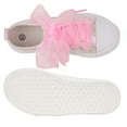 thumbnail image 6 of Little Girls Kids Sneakers Bowknot Pearl Ribbon Canvas Shoes Pink Classic Sparkle Low Top Lace Up Glimmer Glitter Lightweight Size 9, 6 of 6