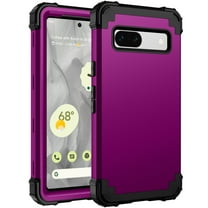 Mantto for Google Pixel 7a Case, 3 in 1 Heavy Duty Rugged Hybrid Anti Slip Shockproof Hard PC Cover Soft Silicone Bumper Non-Slip Protective Phone Case Cover for Google Pixel 7a 6.1", Purple