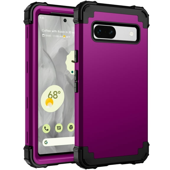 K-LION for Google Pixel 7a Case Heavy Duty Tough 3 IN 1 Rugged Shockproof Cover for Google Pixek 7A,Purple